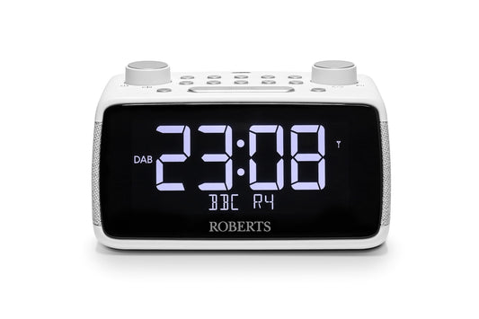 Roberts ORTUS4 FM/DAB/DAB+ Digital Radio with Bluetooth, Alarms and Over-Sized Display, White