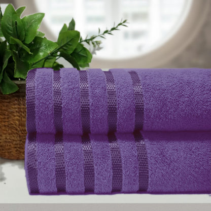 Casabella Deluxe 2 Piece Jumbo Bath sheet 90x180 cm 100% Cotton Extra Large Bath Towels Highly Absorbent Purple Bath sheets Towels