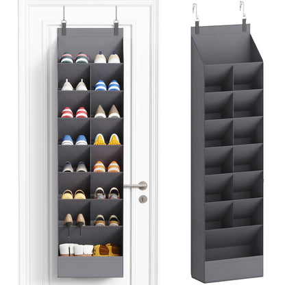 Lifewit 8 Tier Over the Door Shoe Organisers with 15 Deep Pockets, Fabric Hanging Wall Mounted Shoes Rack Behind Door Storage Organizer for Boots