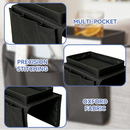 Wrbugukeji Sofa Armrest Organizer, Sofa Candy Organizer with Tray(Black)