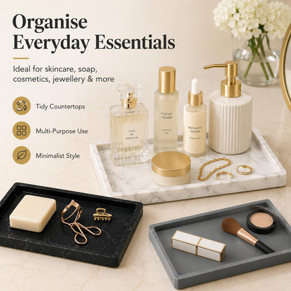 Marble-Pattern Silicone Storage Tray, Rectangular