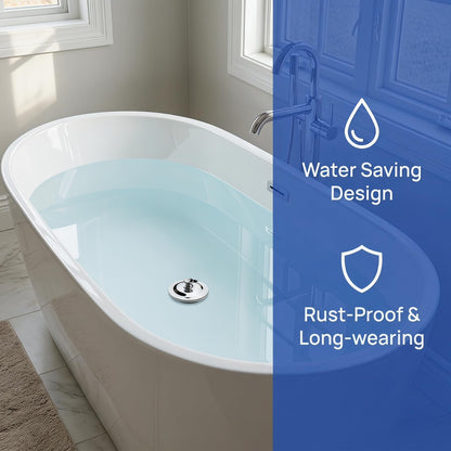 Solvio 42-45mm Universal Bath Plug, Stainless Steel Silicone Drain Stopper