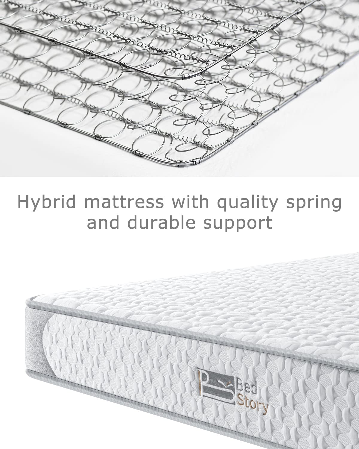 BedStory Single Mattress, 3FT Spring Mattress with Breathable Foam, Durable Spring Mattress- Medium Firm Feel