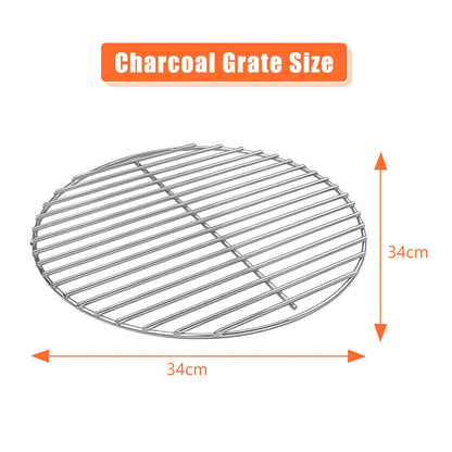 Denmay 7432 Cooking Grate and 7440 Charcoal Grate for Weber 47 cm Charcoal Grills, Fits Weber One-Touch, Bar-B-Kettle, Smokey Mountain Cooker Smoker,