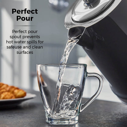 Tower T10049GRP Belle Jug Kettle with Rapid Boil, 1.5L, 3000W, Graphite