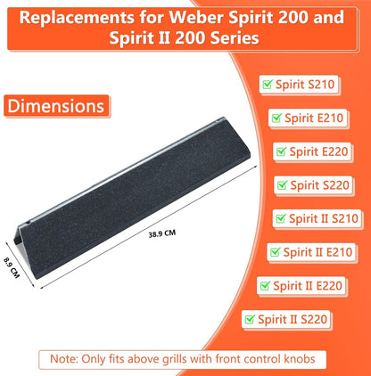 GFTIME 38.9CM 7635 Flavorizer Bars for Weber Spirit E210, E220, S210, S220 Gasgrill with Front Control Knobs (2013-2016), Porcelain-Enameled Heat