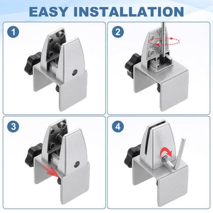 PATIKIL 1.8x1.3x2.1" Desk Divider Support Clamp, 2 Pcs Aluminum Desk Shield Clamp Desk Divider Partition Clamp Sneeze Guard Clamp Bracket for Office