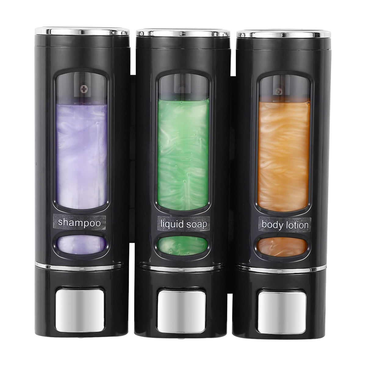Shampoo and Conditioner Dispenser,Shower Dispensers 3 Chamber No Drill Shower Soap Dispenser Shampoo Conditioner Body Wash Dispenser Wall Mount for