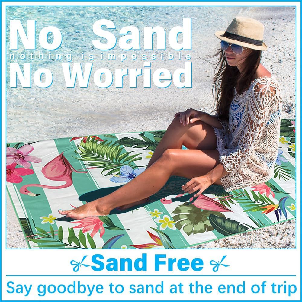 JAODFK 2 Pcs Microfibre Beach Towel 71"X32" Quick Dry Lightweight Sand Free Extra Large Thin Towels Travel Essentials For Adults Womens Swim Bath