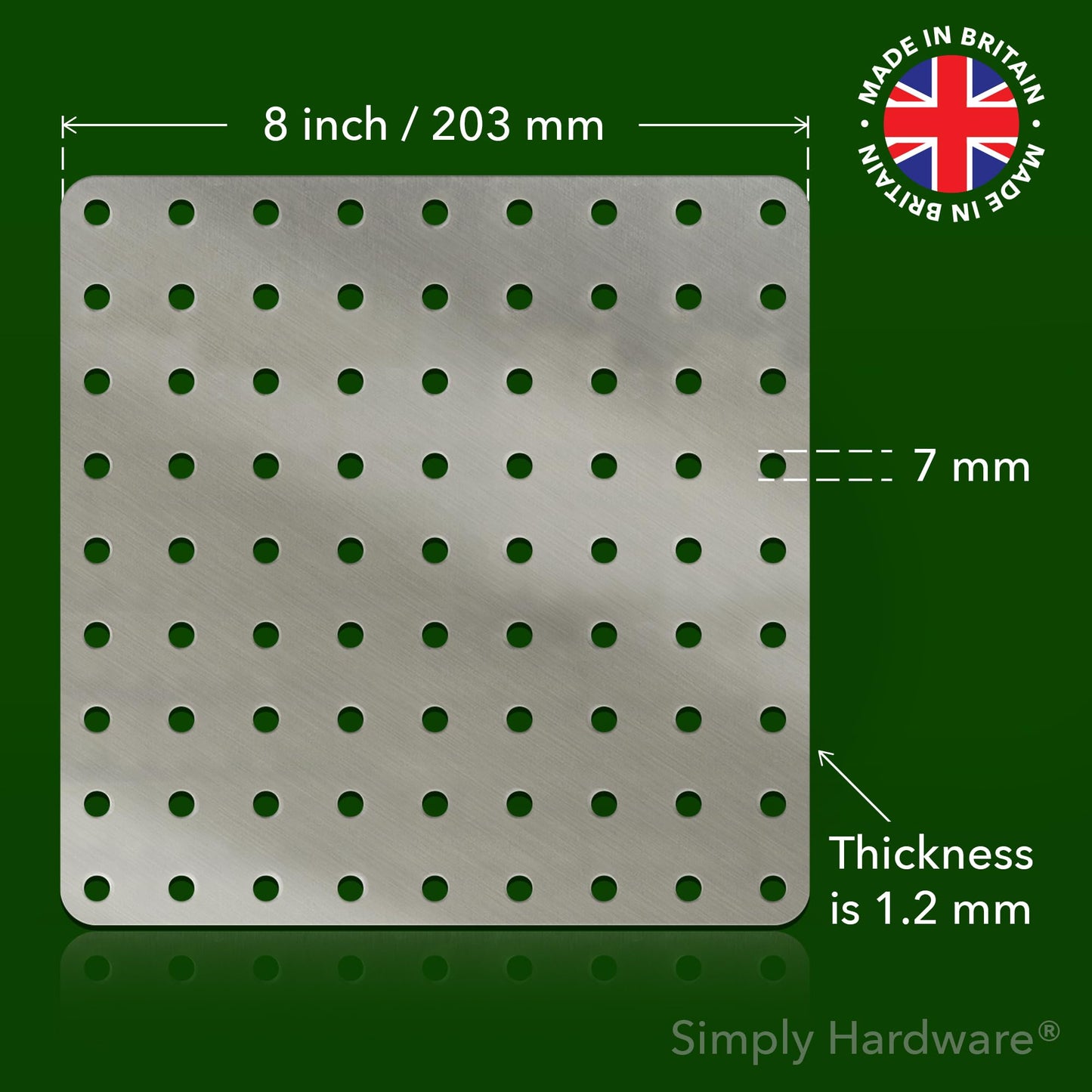 Simply Hardware® Square Drain Guard/Swirl Cover - 4 Inch up to 9 Inch Stainless Steel - Keep Drains Clear from Leaves & Debris - 8" x 8"