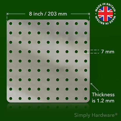Simply Hardware® Square Drain Guard/Swirl Cover - 4 Inch up to 9 Inch Stainless Steel - Keep Drains Clear from Leaves & Debris - 8" x 8"