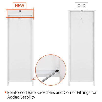 Yaheetech Slim Bathroom Floor Cabinet Freestanding with 4 Drawers, White