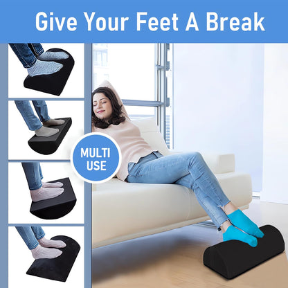Chiziyixin Foot Rest Under Desk, Ergonomic Desk Footrest Cushion with Washable Cover & Portable Handle