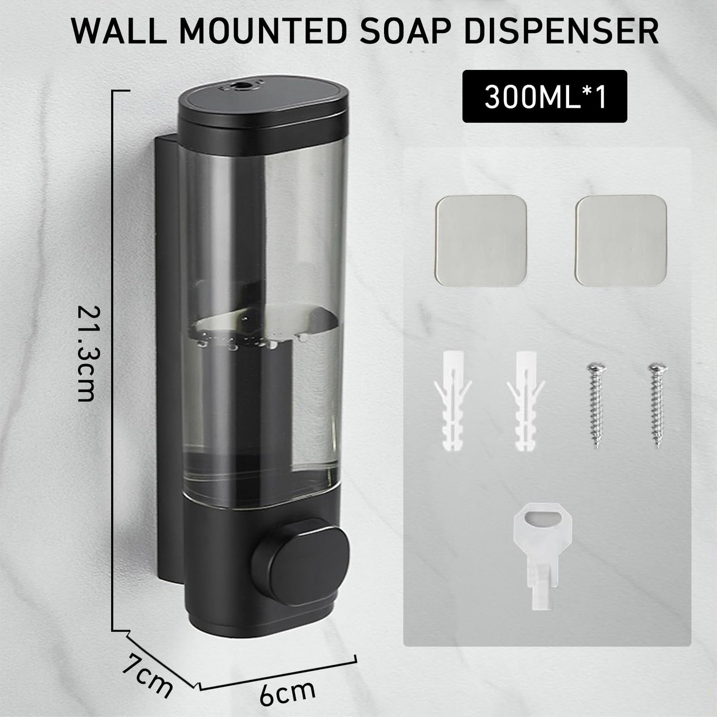 300ml Wall Mounted Soap Dispenser, Shower Gel Dispenser Wall Mounted