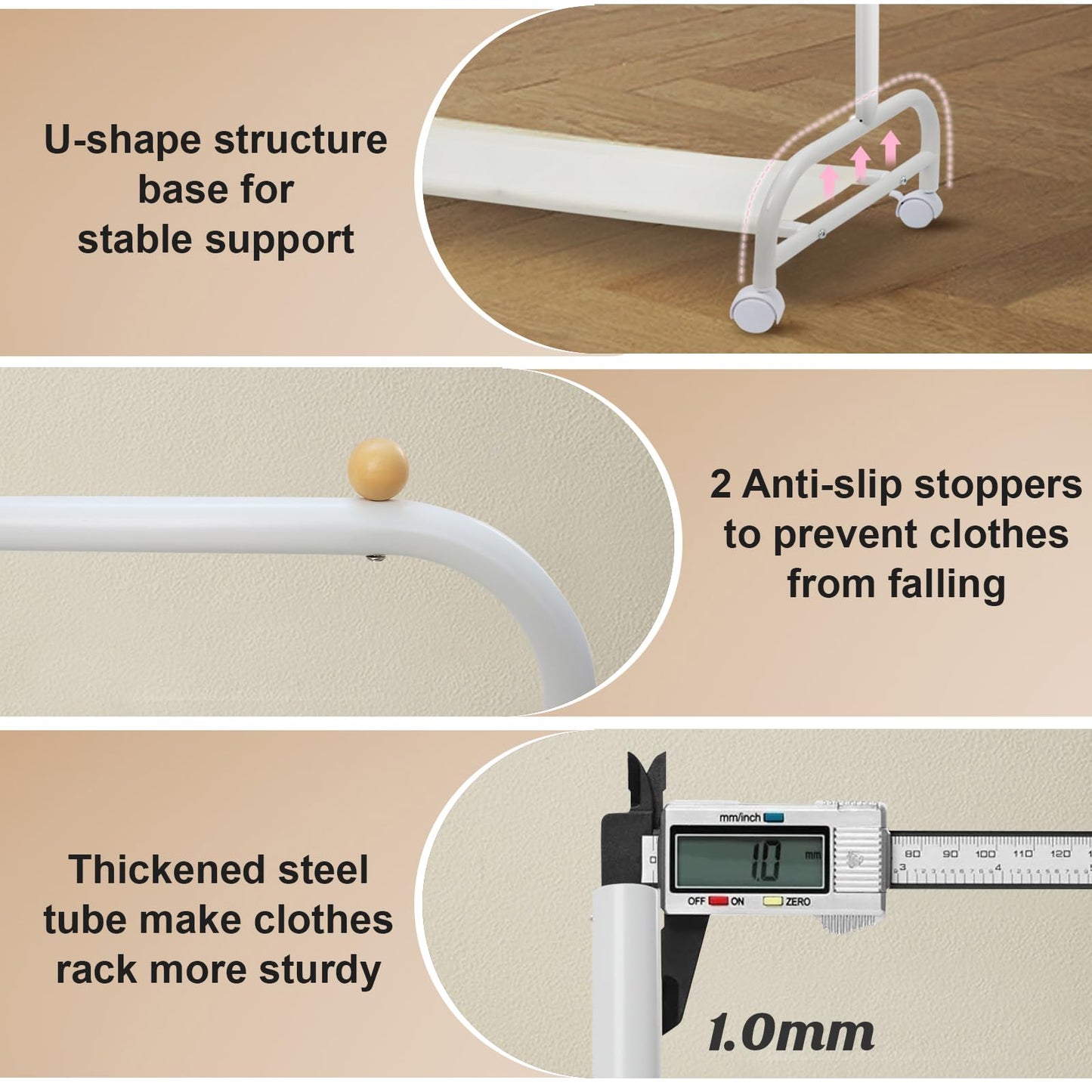 YGJT Kids Clothes Rail, Kids Clothes Rack Heavy Duty Clothe Rail on Wheels