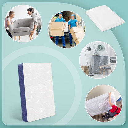 Double Mattress Bag for Moving and Storage,Mattress Protector Storage Bag,Waterproof Mattress Storage Bag,Heavy Duty, Reusable, Tearproof (Queen)