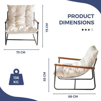MAXYOYO Modern Accent Chair,Comfy Armchair for Living Room Lounge Chairs with Sturdy Metal Frame Wood Armrest Reading Chair Occasional Chairs with