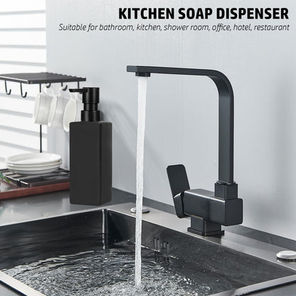 Guokanfly 350ml Black Soap Dispenser, Bathroom Glass Shower Gel Dispenser