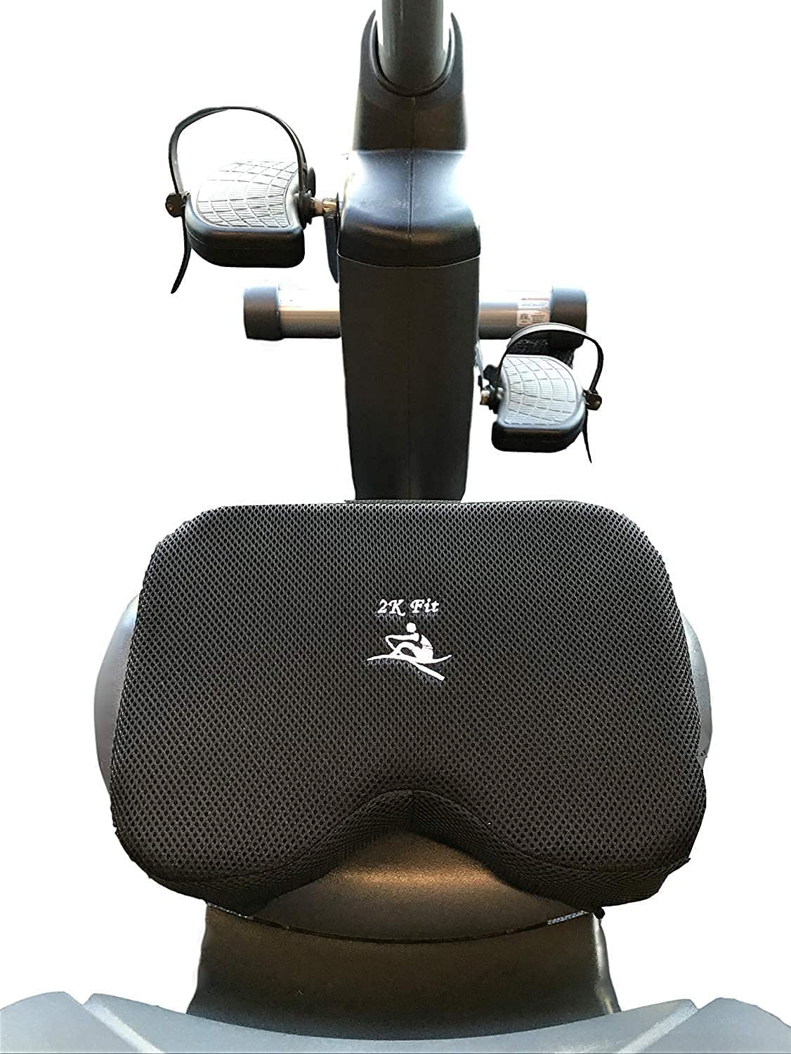 Rowing Machine Seat Cushion (Model 2) That Perfectly fits Concept 2 with Thicker Memory Foam, Washable Cover, and Straps- Also Works Great with
