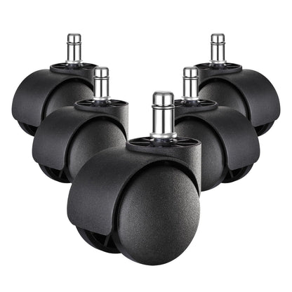 YIOVVOM Office Chair Wheels Replacement Rubber Chair casters(Set of 5) for Hardwood Floors and Carpet- Heavy Duty Caster Support up to 750bls,2 Inch