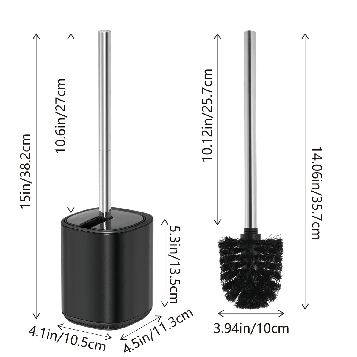 Sleek Toilet Brush Holder Set Toilet Bowl Brush Stainless Steel Automatic Open lid Toilet Bowl Cleaner Brush with Durable Bristle Head Toilet