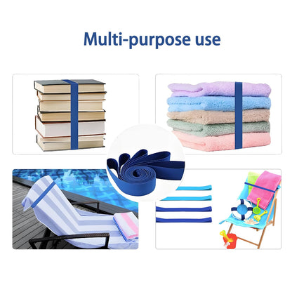 Towel Bands for Beach Chairs Sun Loungers, Elastic Sunbed Towel Bands,4PCS