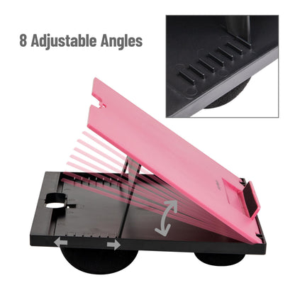 Mind Reader Lap Desk Laptop Stand, Bed Tray, Collapsible, Cushion, Portable, Dorm, Plastic, 14.75" L x 11" W x 7.3" H, Pink