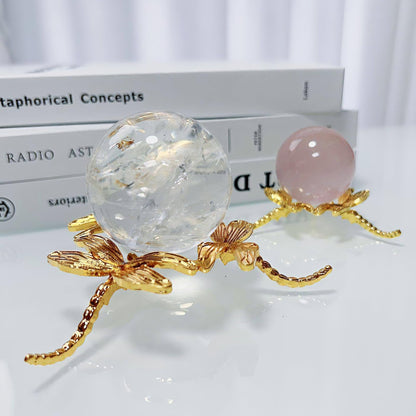 TUYOBG 2PCS Metal Crystal Ball Stand Gold – for Displaying Crystals