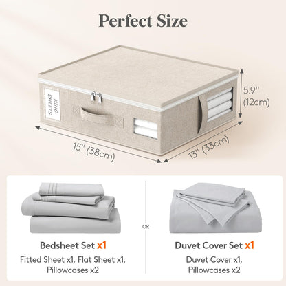 Lifewit 6 Pack Foldable Storage Bags for Bedding (Beige)