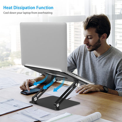 BoYata Laptop Stand, Adjustable Multi-Angle Laptop Riser with Heat-Vent Compatible for Laptop (10-17 inches) including MacBook Pro/Air, Surface,