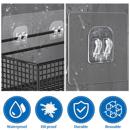 WOLMIK Shower Caddy Adhesive Replacement - 6 PCS Corner Shower Caddy Adhesive Sticker Hooks with Scraper