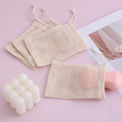5 pcs Natural Sisal Soap Saver Bag Exfoliating Soap Saver Pouch with Drawstring for Foaming and Drying the Soap Shower Bath
