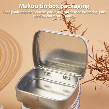 8Pcs Small Tin Box with Lids for Women Rectangular Iron Pocket Tea Mini Metal Boxes Portable Storage or Gift for Jewelry Pills Earplugs Beads and