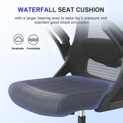 YONISEE Office Chair Ergonomic Office Chair with Lumbar Support, Adjustable Armrests and Headrests, Mesh Chair High Back Comfortable for Home Office