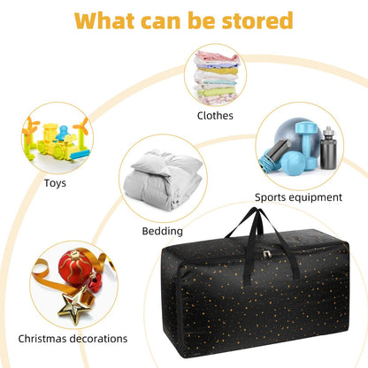4 pack Extra Large storage boxes with lids, Big Heavy Duty Waterproof Moving Clothes Boxes Storage Bags Containers for House