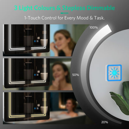LUMIRRORS® LED Bathroom Mirror Cabinets with Shaver Socket 63x65cm 2-Door