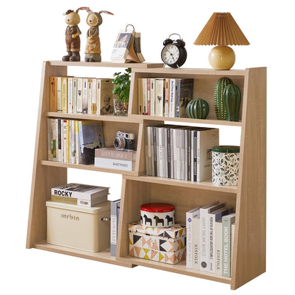Aibiju Wooden Extendable Shelf Bookcase, 3-Tier Storage Organizer Bookshelf，Standing Shelf, Cube Shelf, for Living Room, Home Office, Dinning Room