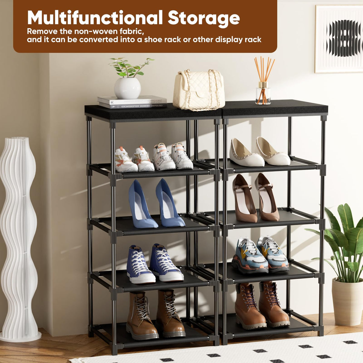 Mavivegue Fabric Chest of Drawers with 4 Fabric Drawers Bedroom