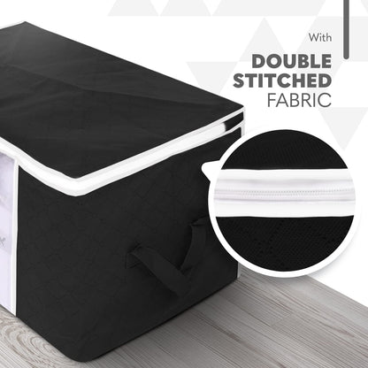 Delka 90L Storage Bags with Lids, Large Storage Boxes with lids, Storage Unit for Clothes, Duvets, Blankets, Toys