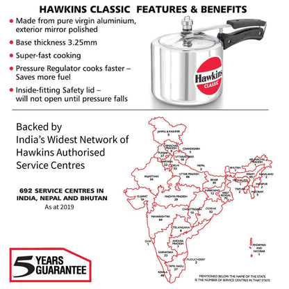 Hawkins HACL3T New Classic Cooker 3 L / 3.15 Quart Tall, Small, Silver