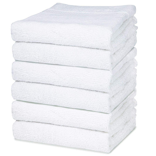 IBIMZA Hand Towel - Soft & Super Absorbent White Hand Towels for bathroom, Ring Spun Quick Dry Egyptian Cotton Hand Towel Set of 6 Bathroom Hand