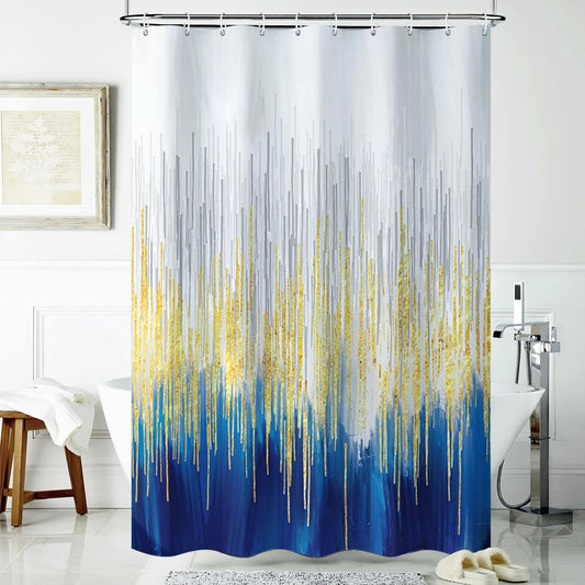 Lirzxin Shower Curtains Mould Proof Resistant, Large Shower Curtain for Bathroom Polyester Abstract Geometric Stripes Gradient Theme Modern Thick Bath