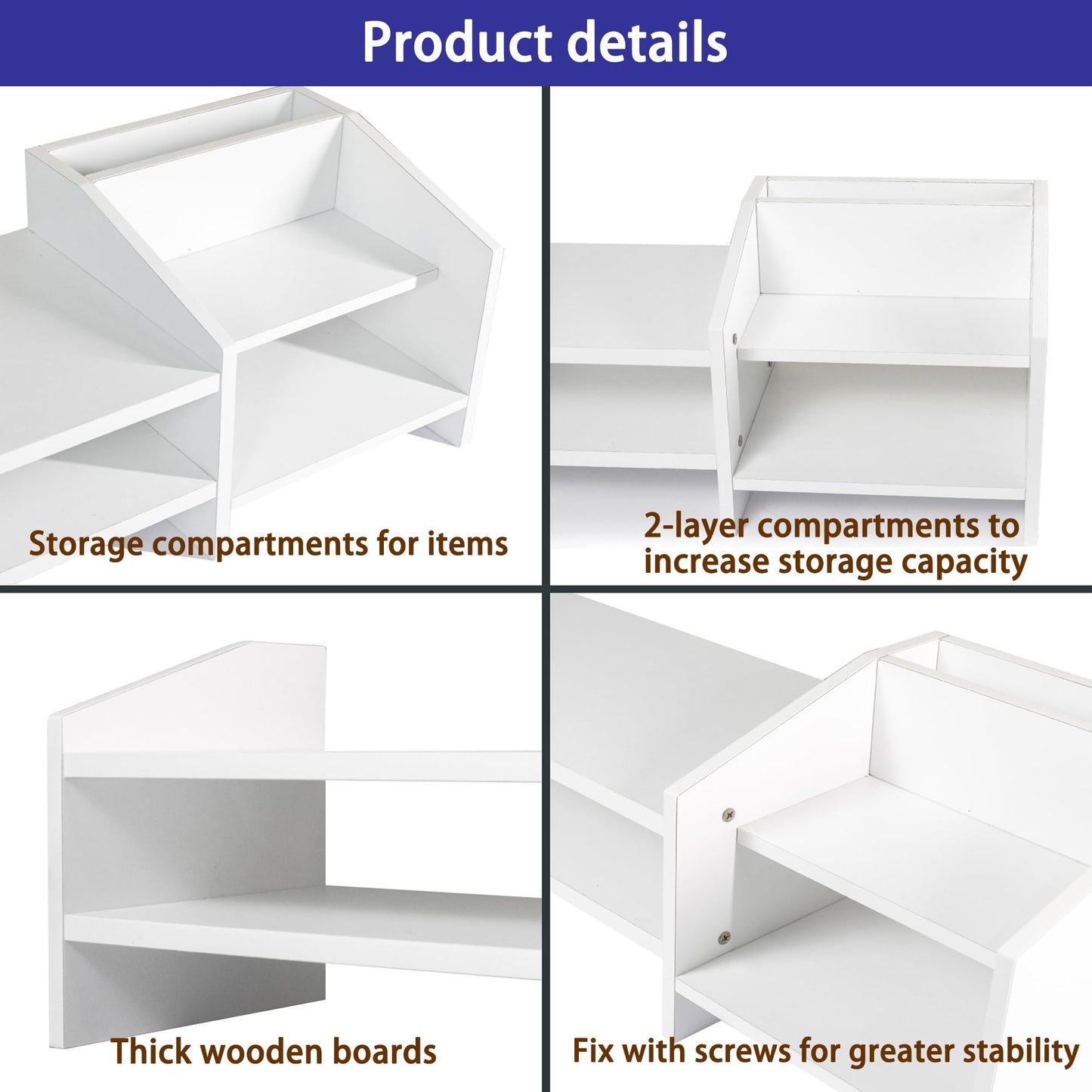 Catekro Monitor Stand Monitor Shelf Computer Booster Stand Computer Laptop Raised Table Desktop Organizer Desktop Computer Mass Storage Shelf Office