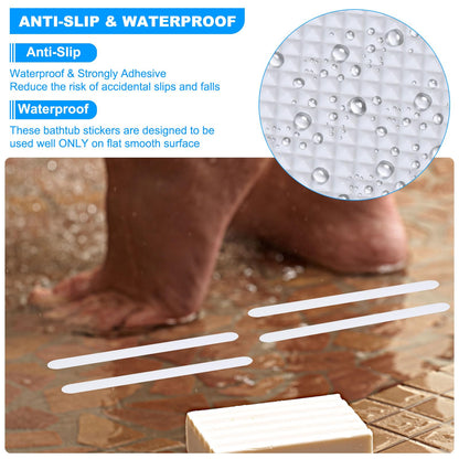 PATIKIL Bathtub Non Slip Stickers 14.96x0.79 Inch, 6 Pack Safety Shower Floor Anti Slip Stickers with Adhesive Decals Scraper for Bath Tub Shower