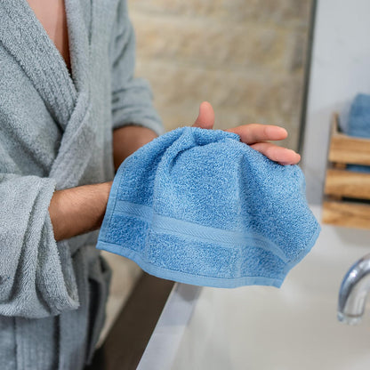 nice homeit - Set of 6 Washcloths 30 x 30 cm - Mini Face and Guest Towels 100% Cotton Ring - Soft, Absorbent, Washable - For Bathroom, Kitchen