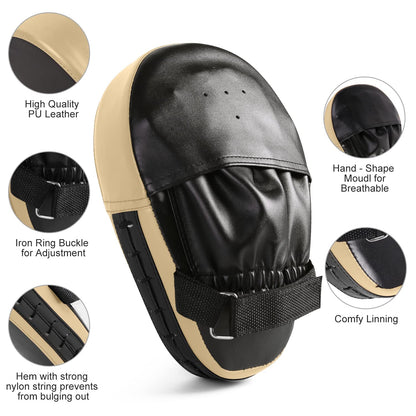 Odoland Punching Mitts and Kick Pack Set, Boxing Mitts Focus Pads, Taewondo Kick Pad, Great for Boxing, Kickboxing, Karate, Muay Thai, Boxing Training