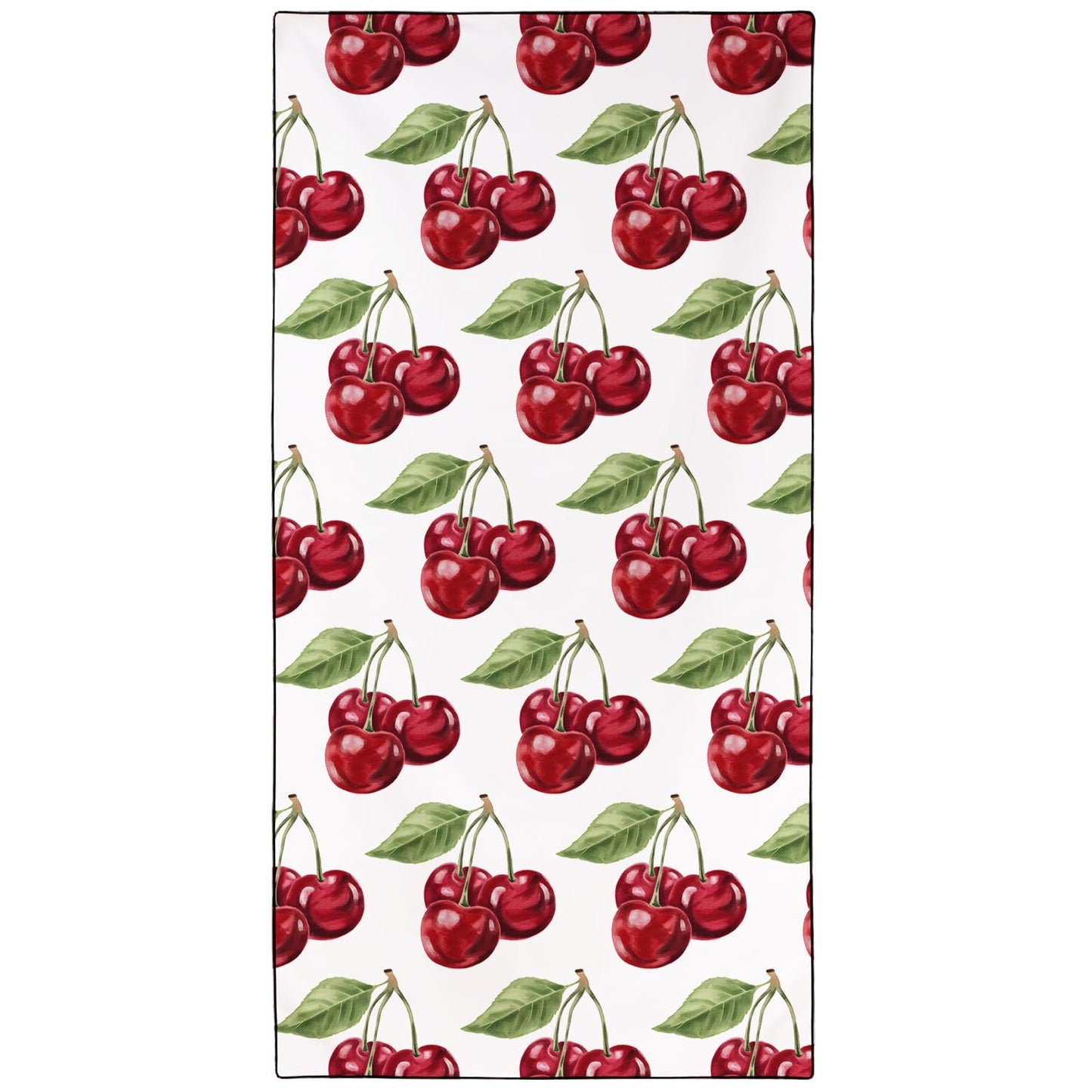 Violetpos Cherry Print Beach Towel, Extra Large 180x90 cm 250GSM Microfibre, Sand Free Quick Dry