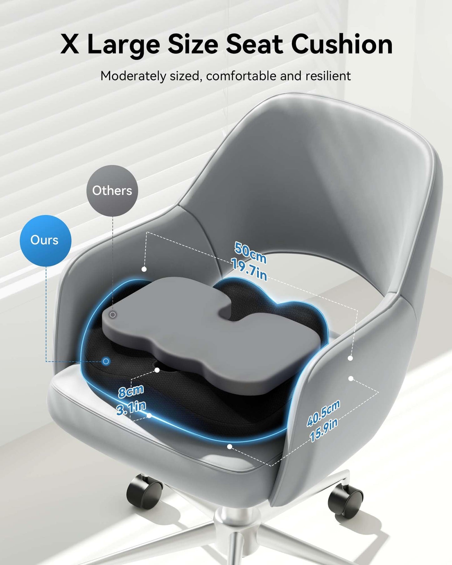 JOJOSEE Donut Cushion for Coccyx Pain, Seat Cushions with Non Slip Straps
