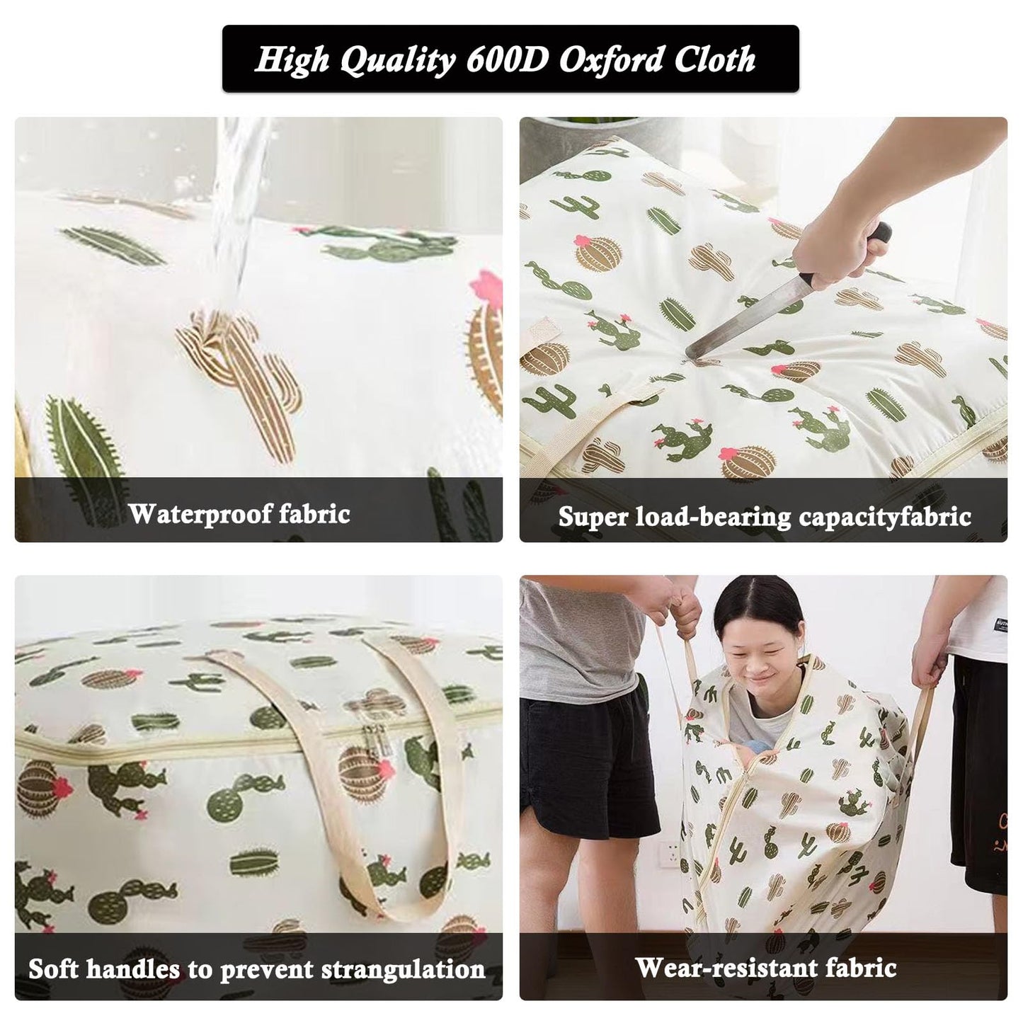 SEPSCO Clothes Storage Bag Large 2Pcs, Duvet Storage Bags King Size With Zips Foldable Thicken Nonwoven Fabric Moving Packing Totes Bag for