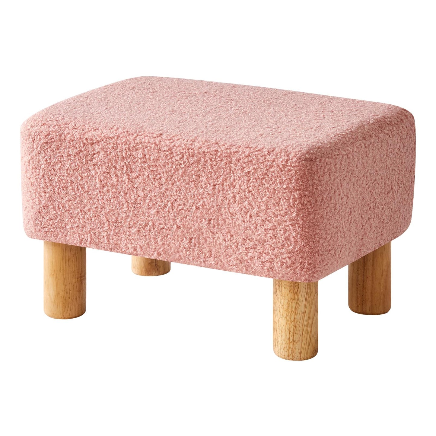 YMYNY Footstool, Rectangle Pouf Ottoman with Stable Wooden Legs, for Couch, Desk, Modern Soft Padded Seat, Change Shoes Stool for Living Room